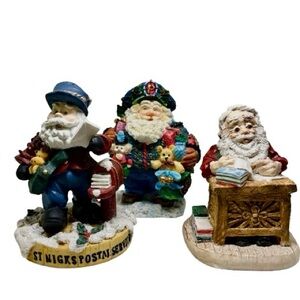 Lot of Three (3) Vintage Ceramic Santa Claus Figurines